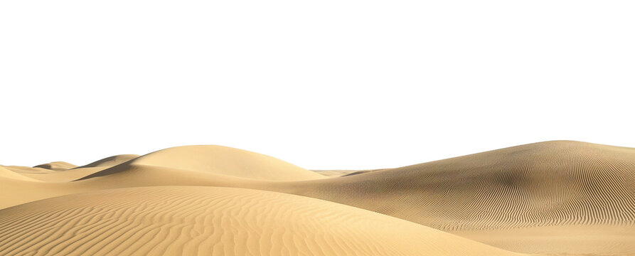 Desert sand and dunes isolated on a transparent background