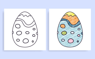 coloring page vector illustration with Easter Egg