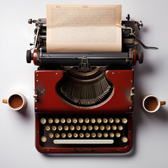 A vintage typewriter with a blank sheet of paper 