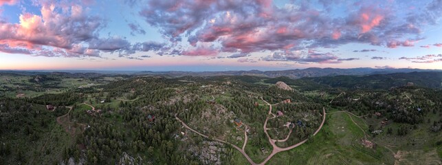 Beautiful sunset over the Rocky Mountains of Colorado
