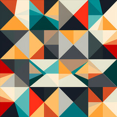 An abstract geometric pattern in bold contrasting colors