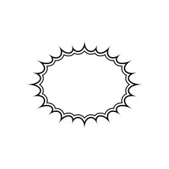 シンプルなモノクロギザギザ吹き出し_二重線