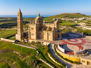 The Basilica of the National Shrine of the Blessed Virgin of Ta' Pinu. Gozo island, Maltese island