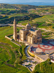 The Basilica of the National Shrine of the Blessed Virgin of Ta' Pinu. Gozo island, Malta island