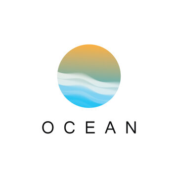 Ocean logo roundshape  vector