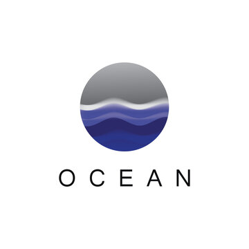 Ocean logo roundshape  vector
