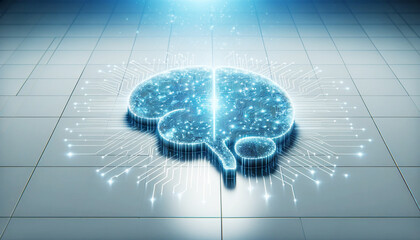 AI人工知能の脳デジタルイメージ1