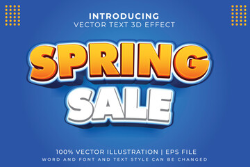Customizable 3D text effect - Spring Sale cartoon style 3D premium vector