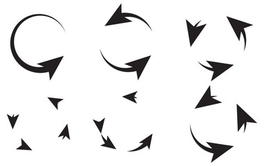 A set of black round arrows. Vector Icon Web Site Graphic. Recycle icon
