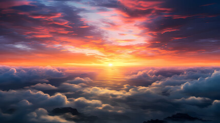 Fototapeta premium beautiful sunset sky