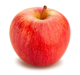 red apple path isolated on white