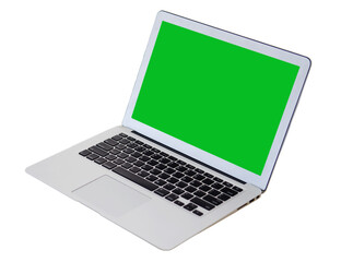 Mock up modern Laptop with green screen