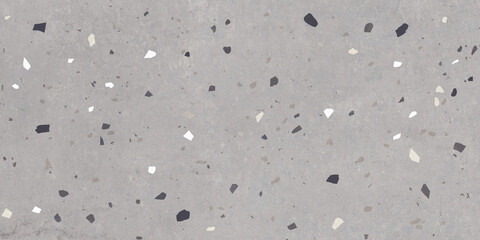 Terrazzo marble flooring seamless texture. Natural stones, granite, marble, quartz, limestone, concrete. grey background with colored chips.