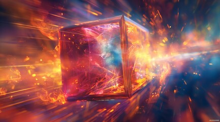 Interstellar Crystal Cube Traveling at Warp Speed.