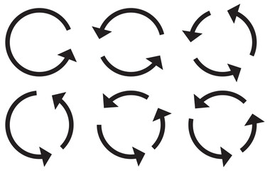 Arrow circle icon. Round arrow sign. Line arrow cycle elements