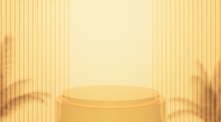 Luxurious yellow base colored round podium