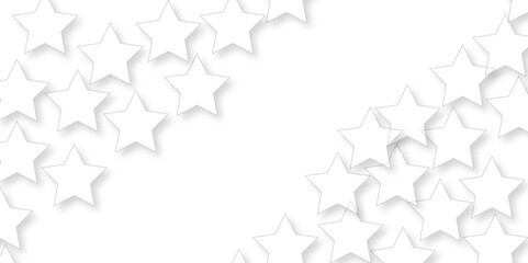 Star Geometric Background. Bottom Corner Star Pattern Concept. 3D paper concept. Vector Design. Light background of white matte paper stars located on top and an empty place for text background 