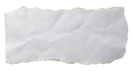 Close-up of a White Ripped Piece of Paper, isolated on white Background, PNG
