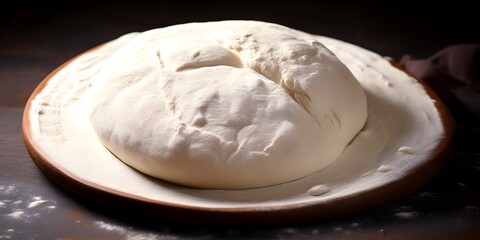 Bread dough in a plate
