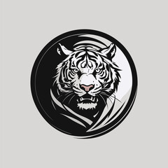 Stunning White Tiger Face Vector Graphic