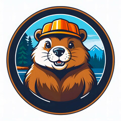 Flat logo of a beaver 