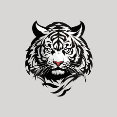 Magnificent White Tiger Portrait Vector