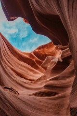 Elevated view of a canyon, with towering rock formations