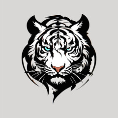 Gorgeous White Tiger Portrait Vector