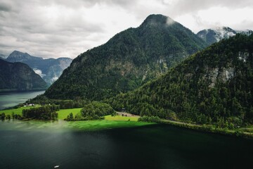 Austria Hallstatt forest lake mountain landscape