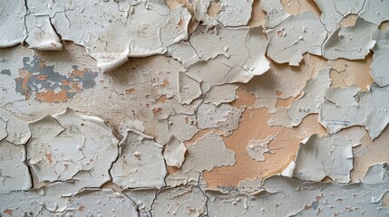 A close view of a peeling wall paint in a second-hand home representing decay and neglect