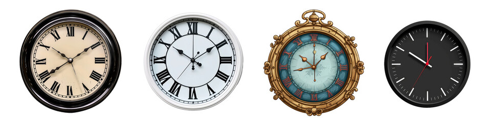 Clipart Set: Clock with Transparent Background