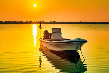 Golden Hour Majesty: Sunrise Silhouettes of Boats on Dammam Corniche, Saudi Arabia