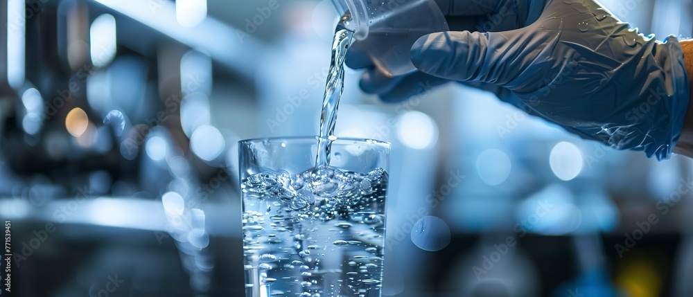 Canvas Prints Close up of water quality testing in a lab, public safety, detailed focus.