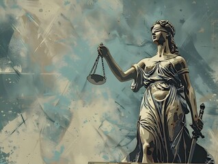 Obraz premium a female figure symbolizing justice law and legal advocacy The woman wears robes or a toga-like