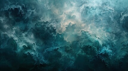 Dark Blue Water with Cloudy Sky Background - obrazy, fototapety, plakaty