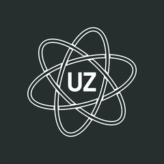 UZ letter logo design on white background. UZ logo. UZ creative initials letter Monogram logo icon concept. UZ letter design