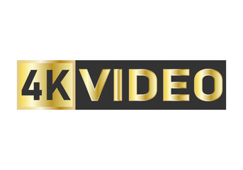 Etiqueta dorada de 4 K en ultra HD.