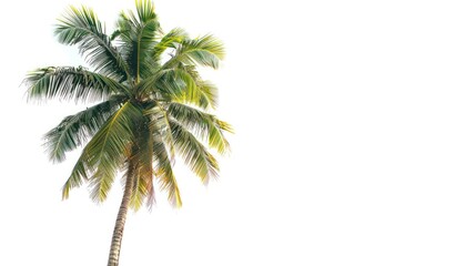 White background of coconut trees
