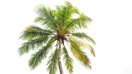 White background of coconut trees