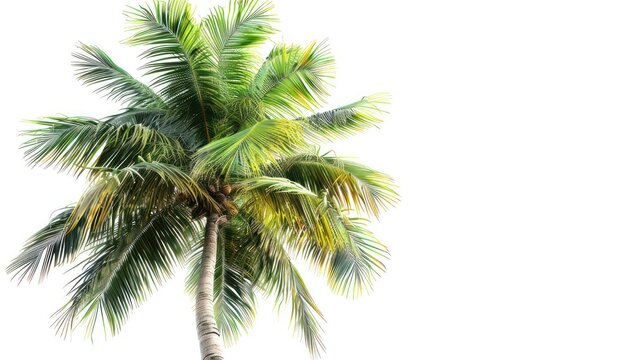 White background of coconut trees
