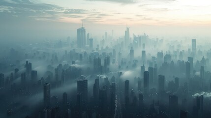 Fototapeta na wymiar Cities filled with PM 2.5