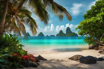Scenery of Tropical and Beach Islands Gorgeous View