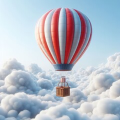 Fototapeta premium A hot air balloon flying above the clouds.