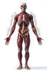 full human anatomy on white background