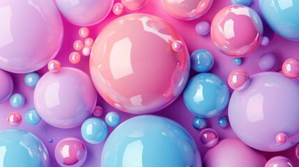 3D rendering of a colorful abstract background with a variety of different sized spheres.
