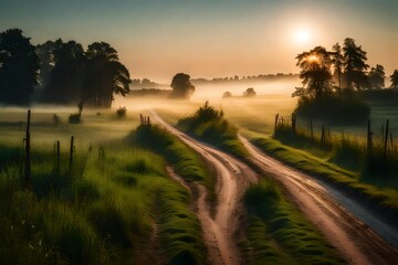 Obraz premium sunrise over the river