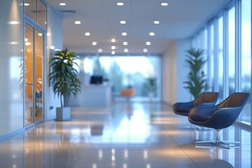 Modern Office Space with Natural Light Blurred background - obrazy, fototapety, plakaty
