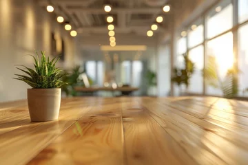 Foto op Plexiglas Blurred background of empty modern office space © ChomStyle