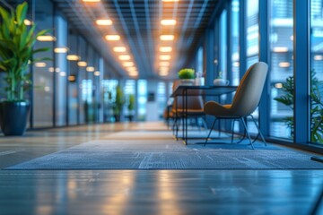 Blurred background of empty modern office space