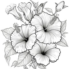 coloring page,  floral background